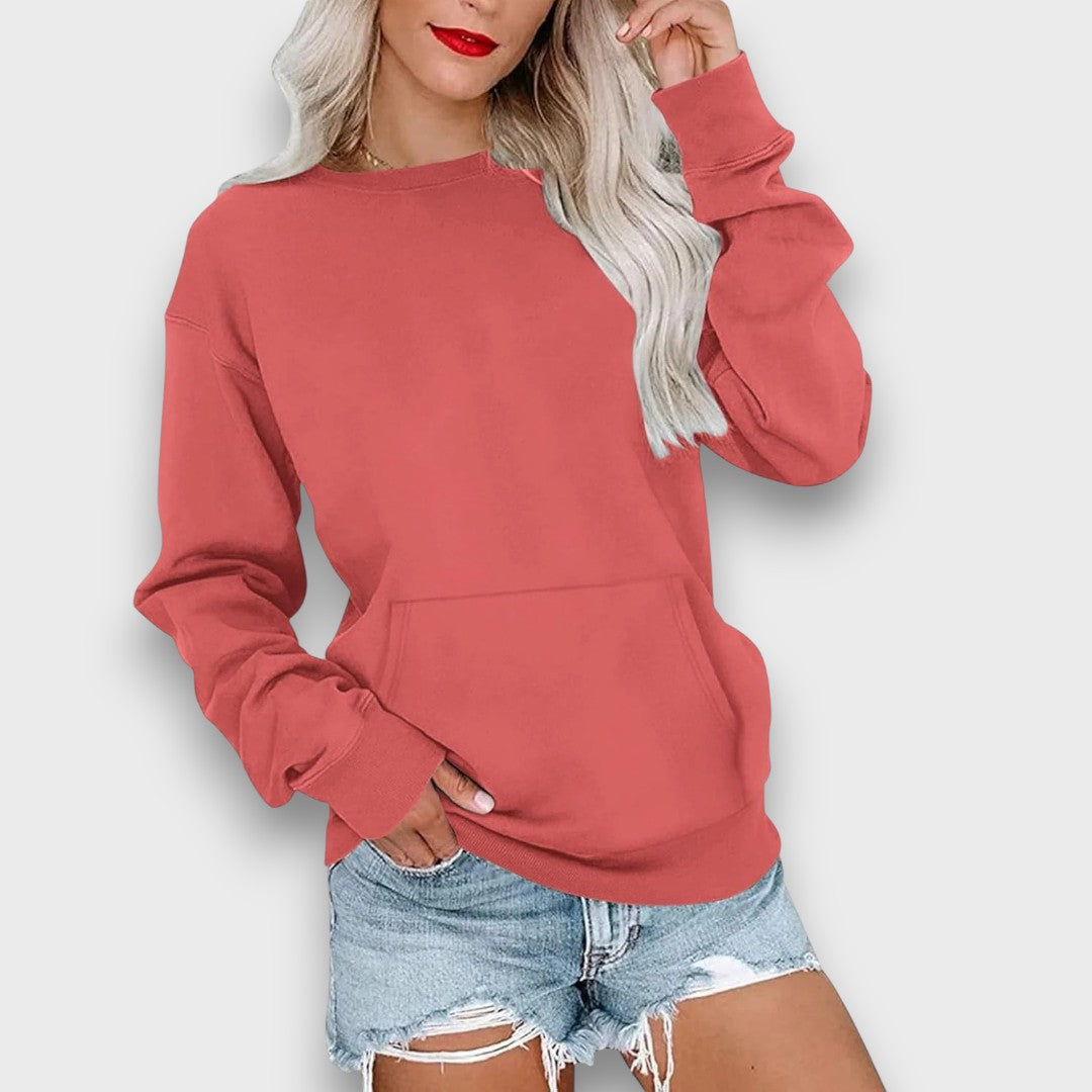 Miselle – Oversized Crewneck Pocket Sweatshirt