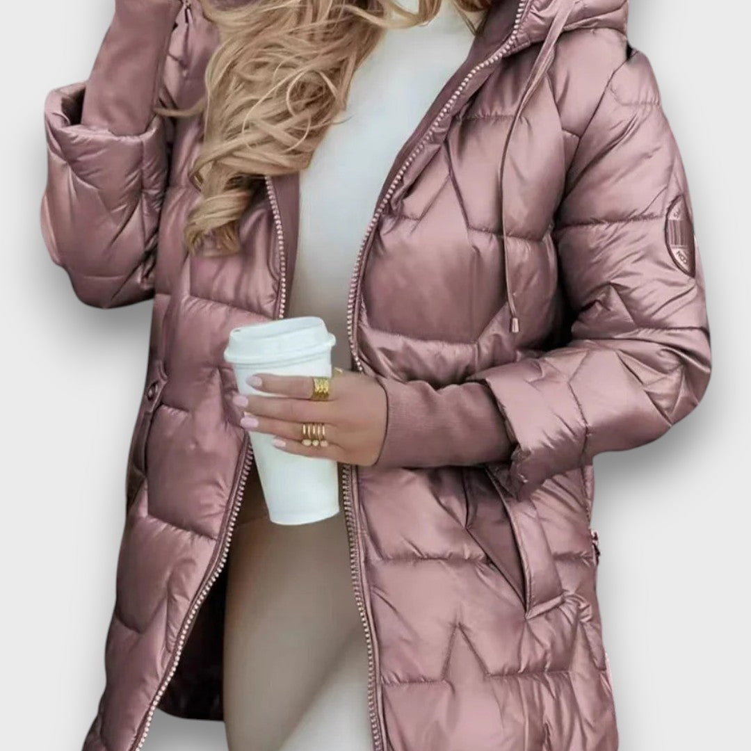 Yloria – Elegant Hooded Quilted Winter Coat