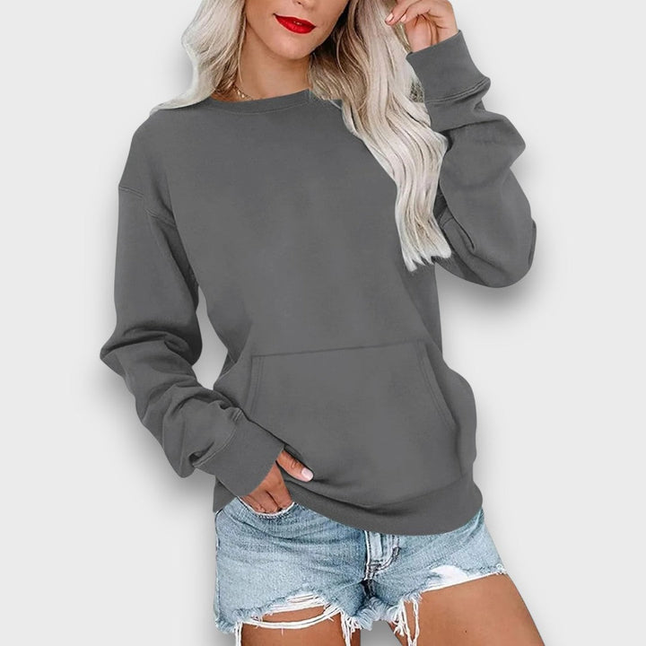 Miselle – Oversized Crewneck Pocket Sweatshirt