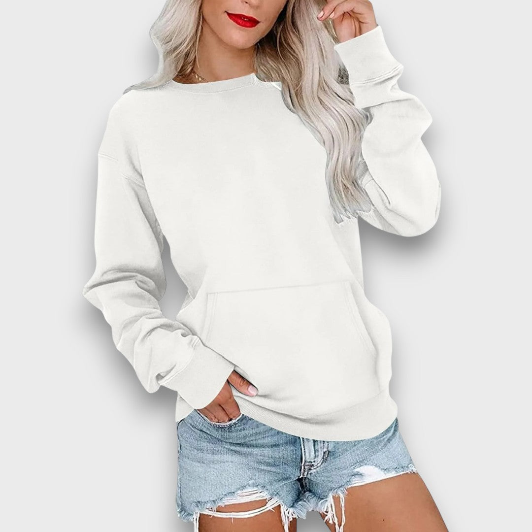 Miselle – Oversized Crewneck Pocket Sweatshirt