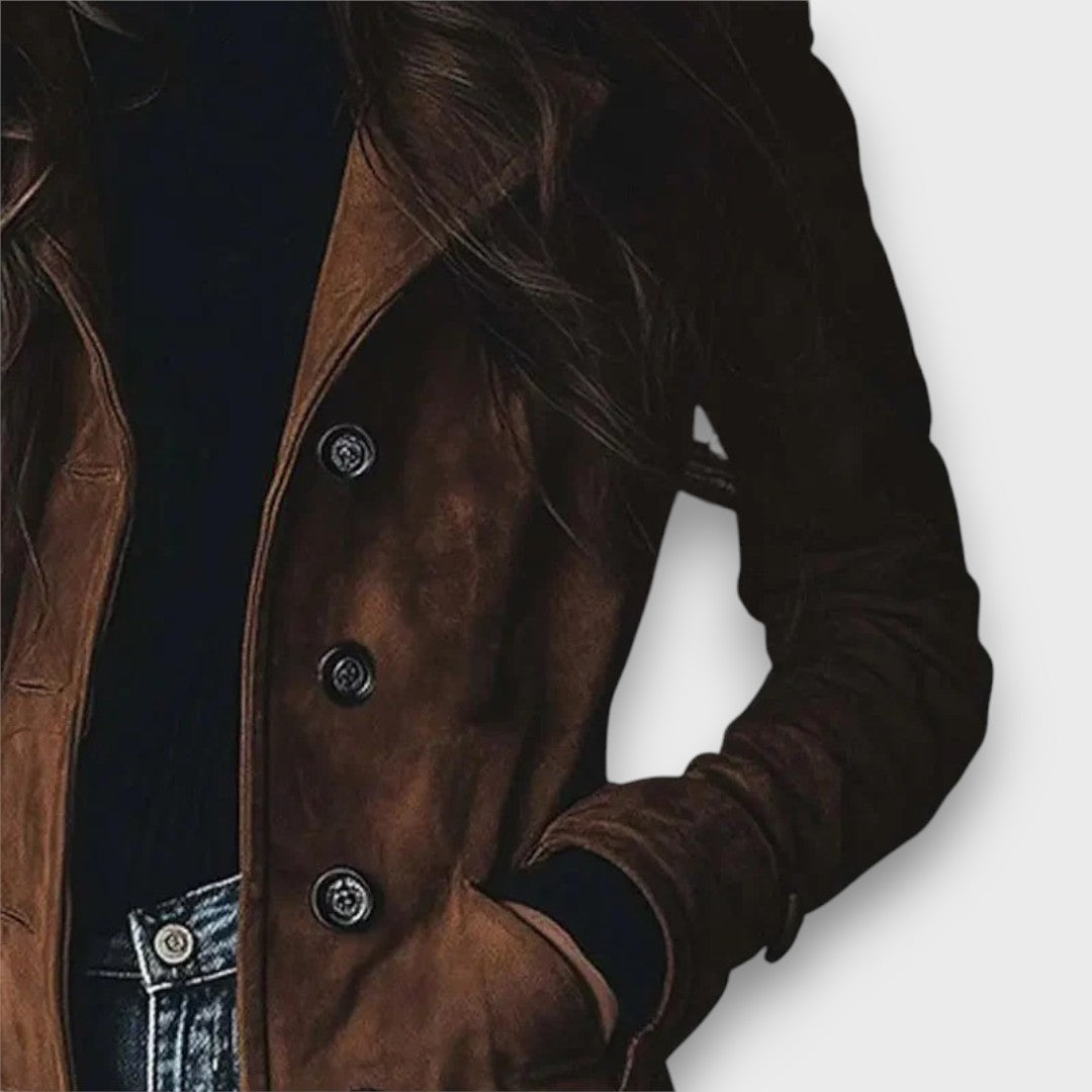 Irenelle – Long Vegan Suede Coat