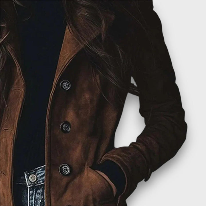 Irenelle – Long Vegan Suede Coat