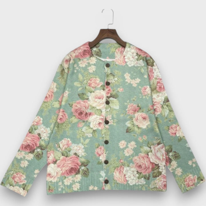 Florayne – Knitted Cardigan with Floral Pattern