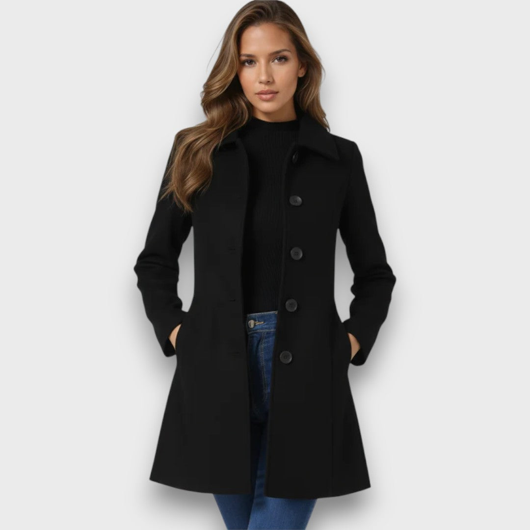 Sylvienne – Single-Breasted Winter Trench Coat