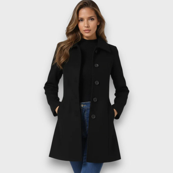Sylvienne – Single-Breasted Winter Trench Coat
