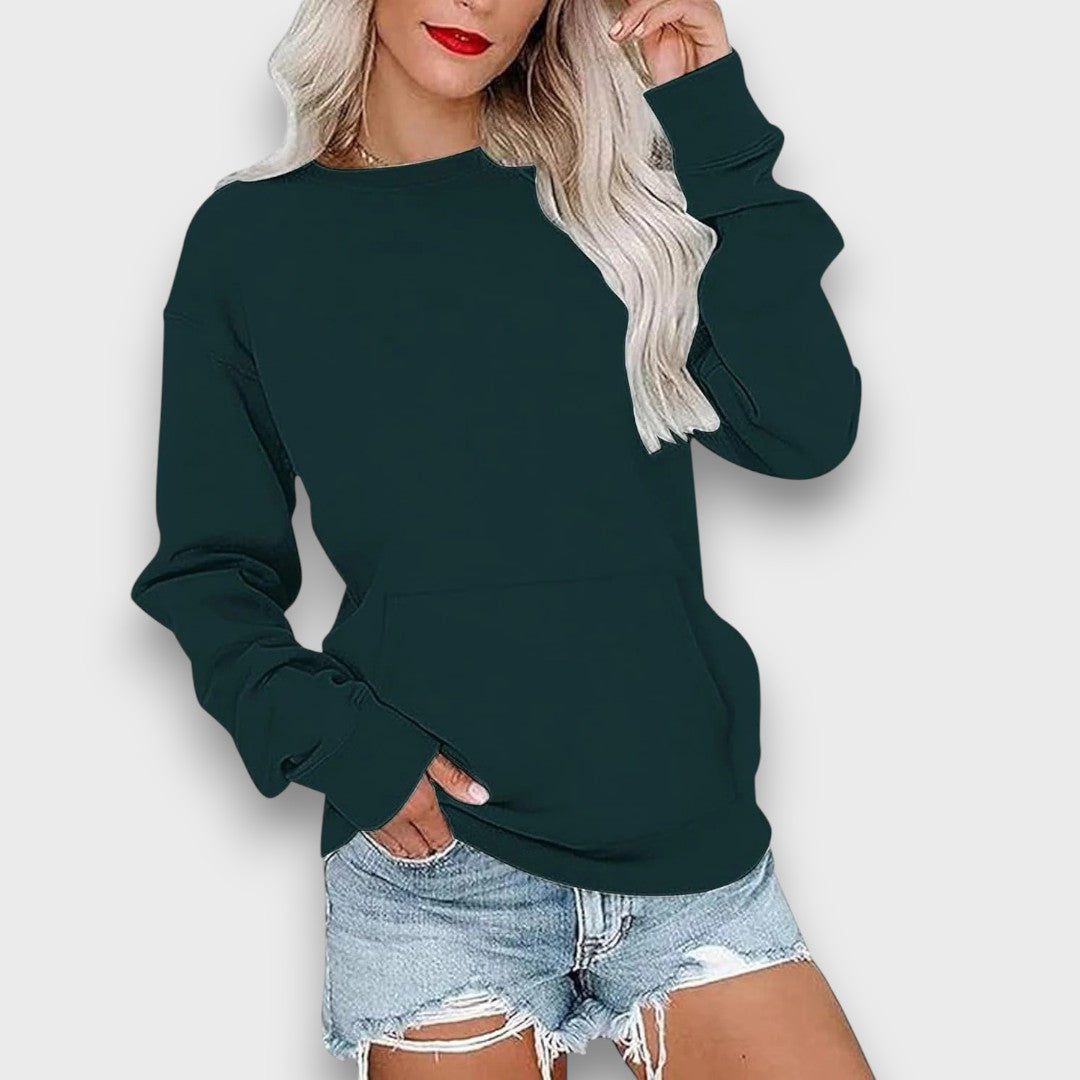 Miselle – Oversized Crewneck Pocket Sweatshirt