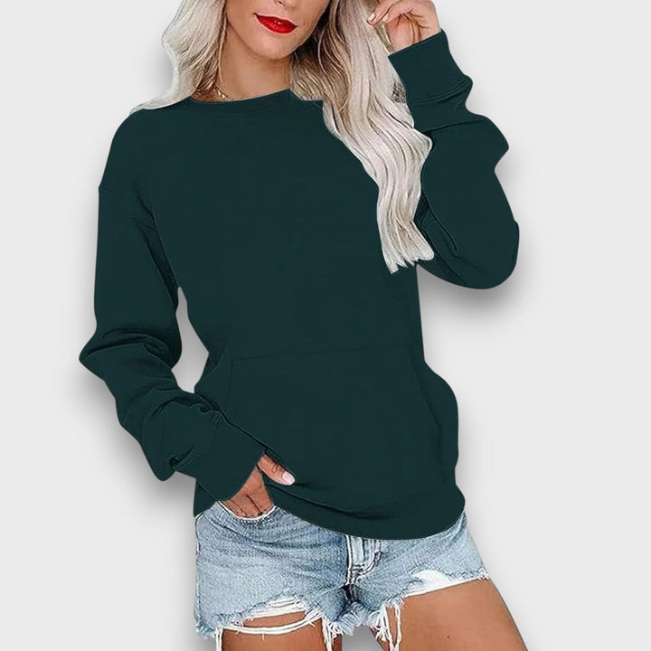 Miselle – Oversized Crewneck Pocket Sweatshirt