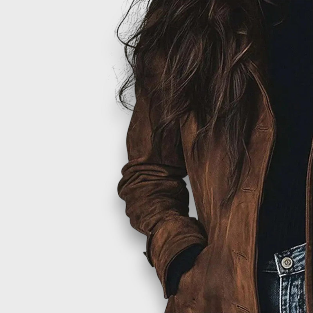 Irenelle – Long Vegan Suede Coat