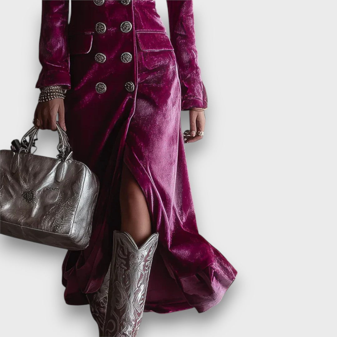 Iserelle – Velvet Maxi Blazer Dress