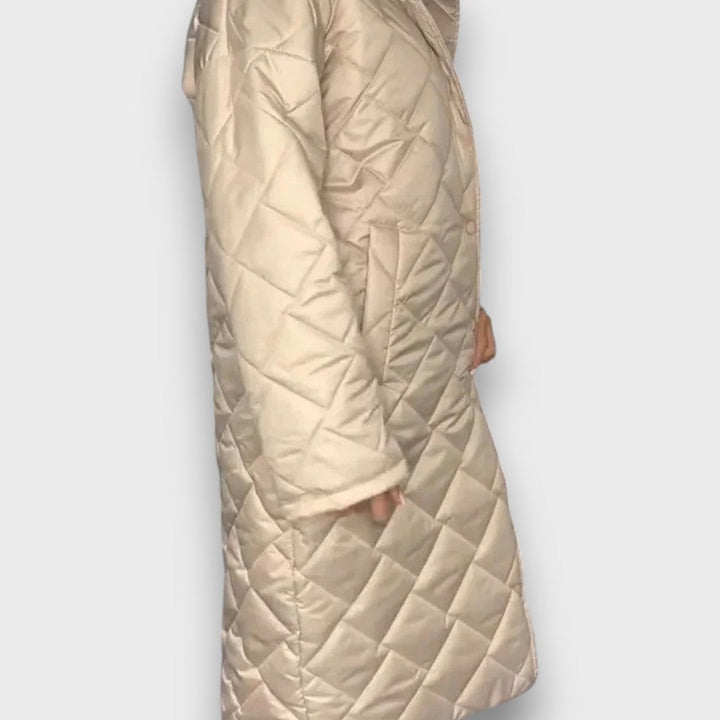 Verina – Quilted coat with leopard lining