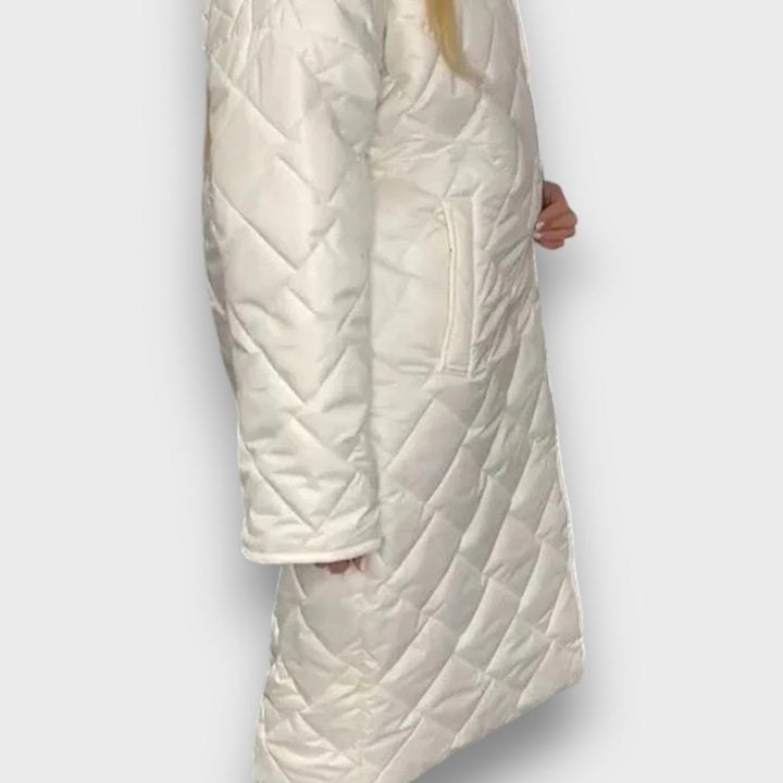 Verina – Quilted coat with leopard lining