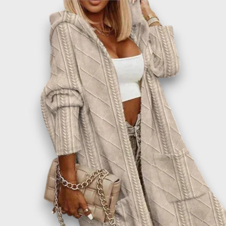 Delvienne – Long Cardigan with Hood