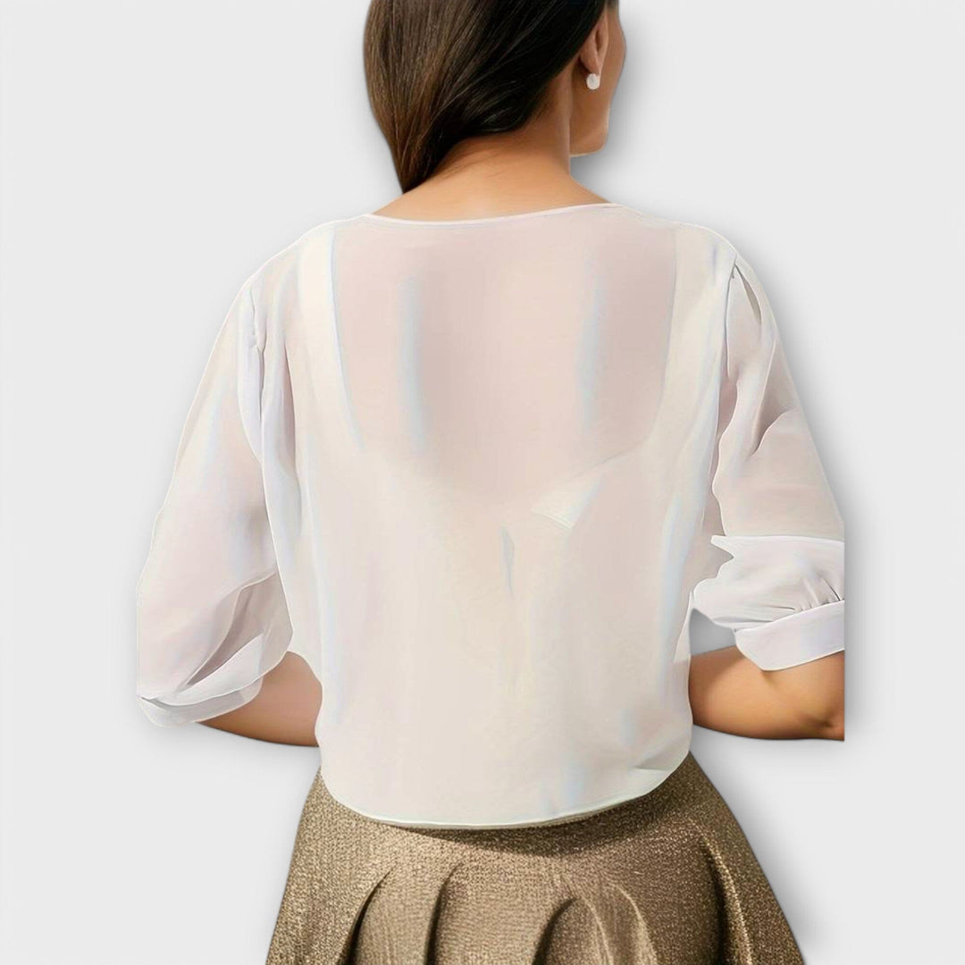 Olivienne – Open-Front Chiffon Blouse