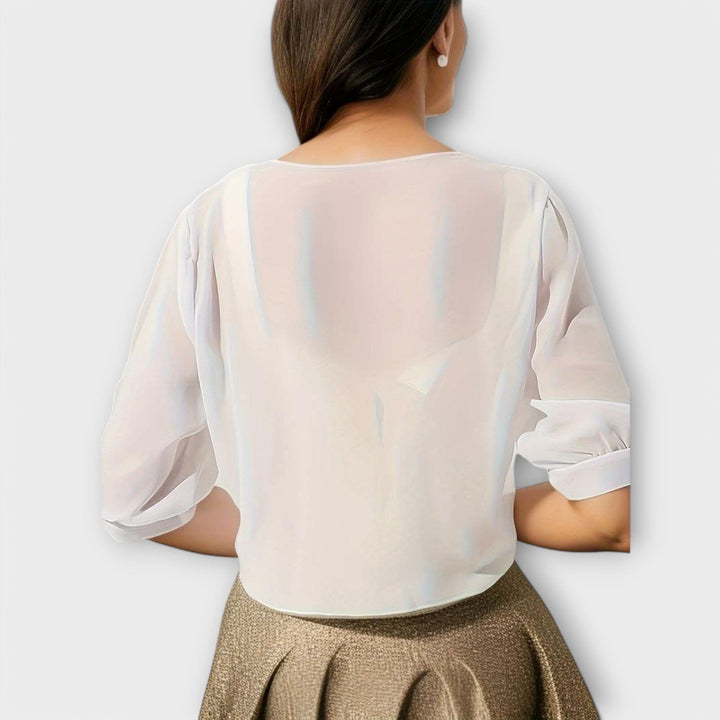 Olivienne – Open-Front Chiffon Blouse