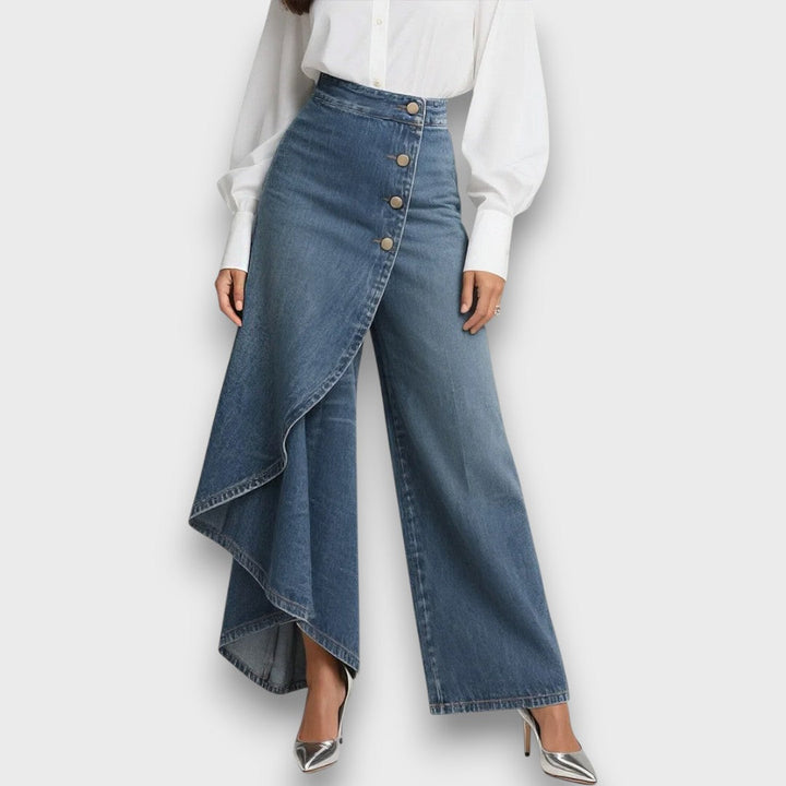 Arlyn – Asymmetric Wrap Denim Pants