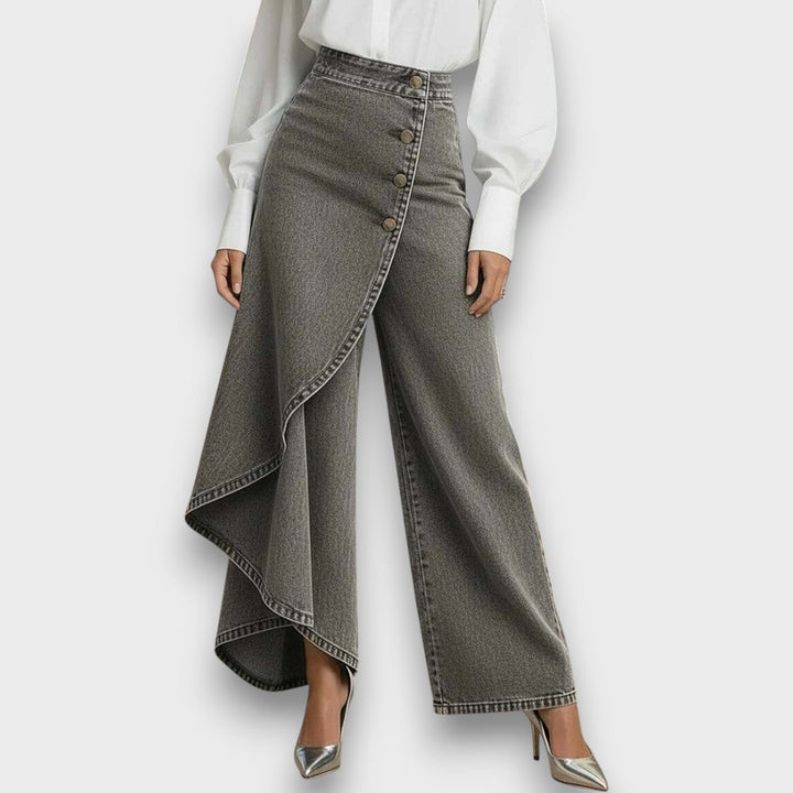 Arlyn – Asymmetric Wrap Denim Pants