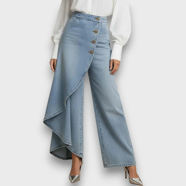 Arlyn – Asymmetric Wrap Denim Pants