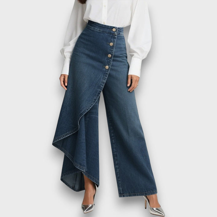 Arlyn – Asymmetric Wrap Denim Pants