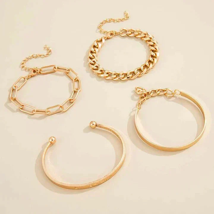 Marisella – Gold Chain Bracelet Set