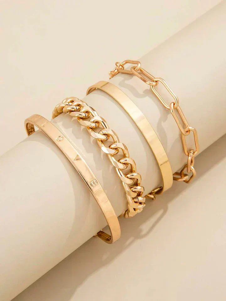 Marisella – Gold Chain Bracelet Set