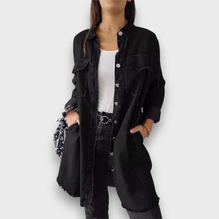 Shavonna – Relaxed Faux-Denim Shirt Jacket
