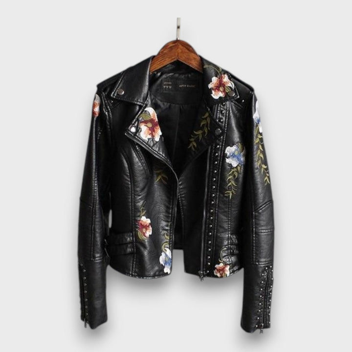 Callina – Embroidered Leather Jacket